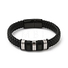 Braided Leather Cord Bracelets for Men BJEW-Z081-11EB-01-4