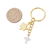 Maple Leaf & Cross Alloy Enamel Charm Keychains KEYC-JKC00985-02-3