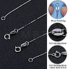 Beebeecraft 2Pcs Rhodium Plated 925 Sterling Silver Coreana Chain Necklaces Set STER-BBC0006-13A-4