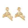 Ocean Theme Brass Micro Pave Cubic Zirconia Charms X1-KK-F902-08L-G-1