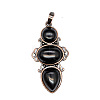 Retro Natural Obsidian Pendants PW-WG7292F-19-1