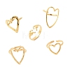 5Pcs 304 Stainless Steel Open Cuff Rings for Women RJEW-K313-12G-4