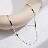 925 Sterling Silver Flat Snake Chain Necklaces for Women NJEW-H048-02P-1