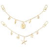 2Pcs 2 Styles Ocean Brass Bag Decorative Chains HJEW-SC0003-24A-1