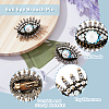2Pcs Plastic Pearl Eye Brooch with Glass Seed Beaded JEWB-DC0001-11-5