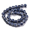 Handmade Blue and White Porcelain Beads Strands PORC-I027-03C-2