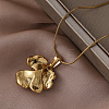 3Pcs Stainless Steel Enamel White Flower Pendant Round Snake Chain Necklaces for Women OT9180-2-4