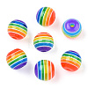 Transparent Stripe Resin Beads LS-X1-RESI-S345-8mm-10A-1