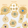 12Pcs 6 Style Eye Theme 304 Stainless Steel Pendants STAS-DC0012-68-4