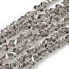 Electroplate Transparent Glass Beads Strands X-EGLA-P061-04C-PL01-1