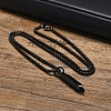 304 Stainless Steel Hexagonal Nail Shape Pendant Box Chain Necklaces for Men WG73060-02-1