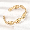 304 Stainless Steel Mariner Chain Cuff Bangles for Women SA-CBA82C8-07G-2