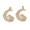 Brass Micro Pave Clear Cubic Zirconia Pendants KK-G439-39G-2