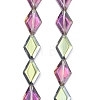 Electroplate UV Plating Glass Beads Strands EGLA-B010-01A-HP01-1