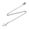 201 Stainless Steel Kitten Pendant Necklaces NJEW-S105-JN588-40-1-2