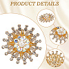 Flower Alloy Rhinestone Brooches for Backpack Clothes JEWB-WH20011-02A-5