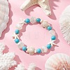 Synthetic Turquoise Beaded Stretch Bracelets BJEW-JB11861-1