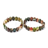 Dyed & Heated Natural Banded Agate Faceted Beaded Stretch Bracelets for Women BJEW-K251-07B-4