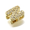 Brass Micro Pave Cubic Zirconia Letter Multi-Strand Links X-KK-D295-32G-14-2