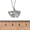 304 Stainless Steel Ginkgo Leaf Pendant Necklaces SA-CBA5A8D-05P-5