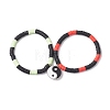 2Pcs 2 Colors Handmade Polymer Clay Beaded Stretch Bracelet Sets BJEW-JB10825-1