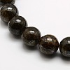Round Natural Bronzite Beads Strands G-P059C-01-2