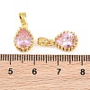 Brass Pave Cubic Zirconia Charms CU-CBA9AB3-01G-01-3