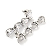 Rack Plating Platinum Tone Brass Cubic Zirconia Studs Earrings for Women EJEW-H310-01P-05-2