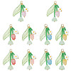 20Pcs 5 Colors Glass Pendants PALLOY-SZ00066-1