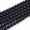Dyed & Heated Natural Black Agate Bead Strands LS-G-H056-10mm-1