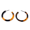 Cellulose Acetate(Resin) C Shape Half Hoop Earrings KY-S163-371-4