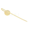 Flat Round  Iron Stamping Blank Swan Neck Bookmark Findings AJEW-B032-01C-G-2