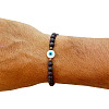Natural Lava Rock Round Beads Stretch Bracelets for Men ED9275-1-2