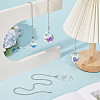 4Pcs 4 Styles Glass Charms Ceiling Fan Pull Chain Extenders HJEW-SP0001-80-4