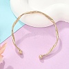 Wave Alloy Cuff Bangles BJEW-L701-04G-2