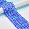 Frosted Transparent Glass Beads Strands FGLA-M002-01E-2