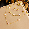 Stainless Steel Rhinestone Chain Necklace & Bracelet & Stud Earring FS-WG047CA-01-1