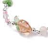 Strawberry Lampwork & Glass Butterfly Beaded Bracelets BJEW-JB10102-3