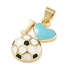 Football Theme Brass Enamel Pendants KK-A303-01B-G03-2