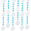 Disc Natural Capiz Shell with Faceted Octagon Glass Beaded Connector Charms AJEW-WH0481-614-1