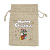 Christmas Printed Burlap Packing Pouches Drawstring Bags ABAG-Q053-02A-04-1