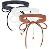 3Pcs 3 Colors Bowknot PU Leather Wrap Around Waist Bands AJEW-CL0003-46-8