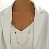 Fashionable Vintage Simple Brass Colorful Enamel Link Chain Women's Long Necklaces PN4566-4-5