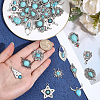 48Pcs 12 Styles Dyed Synthetic Turquoise Pendants FIND-ME0003-33-3
