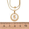 304 Stainless Steel with Natural White Shell Square Disc Pendant Double Layer Necklaces NJEW-K300-06B-G-3