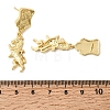 Horse Brass Dangle Stud Earrings EJEW-D352-03G-02-5