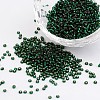 Dark Green 11/0 Grade A Round Transparent Glass Seed Beads X-SEED-Q007-F53-1