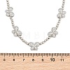 Brass Micro Pave Clear Cubic Zirconia Butterfly and Round Beaded Necklaces KK-CBA4547-13P-4