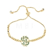 Brass Micro Pave Cubic Zirconia Slider Bracelets KK-H279-14G-01-4