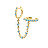 Brass Cubic Zirconia Hoop Earrings FS-WGC777E-05-1